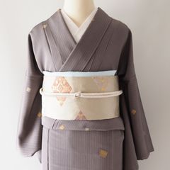 セール明日まで！ 単衣 本塩沢(塩沢お召) 竹模様 裄67cm 正絹 - メルカリ