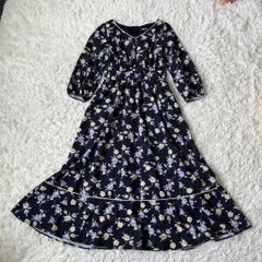 ローラアシュレイ ロングワンピース 花柄 総柄 フレア 大きいサイズ 13 