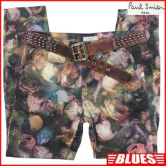 Paul Smith ポールスミス パンツ 花柄 フローラル 総柄 日本製 ストレッチ スリム 古着 メンズ パンツ_ウエスト73cmから77cm一覧←SEULB屋着古← NS674のサムネイル