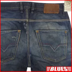 DIESEL ディーゼル W30 デニムパンツ イタリア製 スリム スキニー 加工デニム 古着 メンズ デニム_ウエスト78cmから82cm一覧←SEULB屋着古← NR4973
