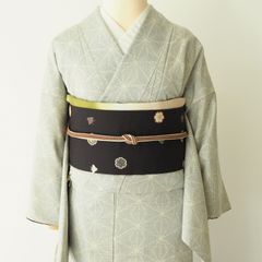 お買得】夏着物と帯セット おしゃれ小紋 普段着 夏コーデ 単衣 着丈158