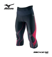 【ゆうパケットで送料無料！代金引換不可】MIZUNO ミズノ BG8000 バイオギアタイツ(セミロング) ブラック×レッド[A60BP27796] ※配達日時指定不可商品です。
