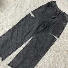 ems ダメージデニム ブラック F スリット カット 肌見せ オシャレのサムネイル