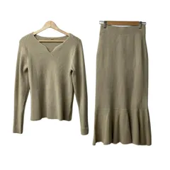 Mila Owen(ミラオーウェン) スカートセットアップ レディース美品  - ベージュ ウエストゴム