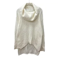 コムサイズム COMME CA ISM ニット セーター オフタートル 長袖 9 M 白 ホワイト /MN