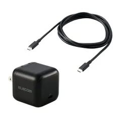 エレコム USB 充電器 65W PD PPS対応 1ポート USB-C GaN II コンパクト 折りたたみプラグ PSE適合 MacBook iPad iPhone Switch 対応 USB-Cケーブル1.5m付属 【佐川急便にて5営業日以内発送】