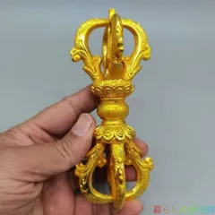【上品】銅製 金剛杵 チベット密教 法器 仏具 密宗法具 開運 辟邪 工芸品 美術品 置物zw427