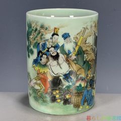 中国 「慎徳堂製」銘 色絵百子図 筆筒 - メルカリ