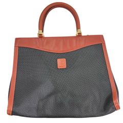 0722BALLY ハンドバッグ レザー ネイビー ゴールド金具 ビジネスバッグ 
