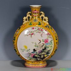 中国美術 粉彩花鳥図 大花瓶 高さ50㎝ トヒカエ 東な8-0503② - メルカリ