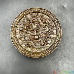 銅器 浮彫九龍戯珠銅盤 風水 置物 茶道具 装飾品 工芸品 - メルカリ