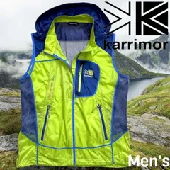 Karrimor カリマー CORE TECH SHIELD 防風 撥水 ナイロン フーデッド ベスト ジャケット マウンテンパーカー トレッキング 登山 キャンプ アウトドア メンズ 1KAVSM40254 グリーン 100▲010▼60424m03
