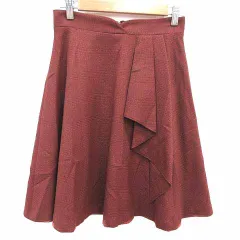 プロポーション ボディドレッシング PROPORTION BODY DRESSING フレアスカート ひざ丈 チェック 3 M 茶 ブラウン /YK