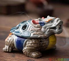 茶宠 縁起物 変色 カメ 置物 茶玩 銭亀 陶器 インテリア 2色セット