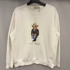 ポロ ラルフ ローレン デニム アンド サプライ ベア 白 スウェットシャツ L