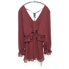 MISSGUIDED Vネック ラッフル ONE PIECE M_M2592