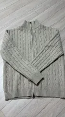 アイボリー ジップアップ ニット