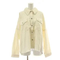 ザラ ZARA ジャケット 上着 L 白 ホワイト コーデュロイ 長袖 切りっぱなし裾 /DU