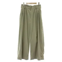 グリーンレーベルリラクシング ユナイテッドアローズ green label relaxing パンツ 38 カーキ グレージュ タック ワイド 無地 3614-199-2529 /DU