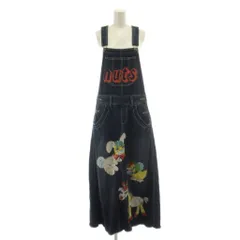 パオパオ オリジナル 刺繍 デニム サロペット M インディゴブルー オーバーオールデザイン ノースリーブ ロング丈 /DU レディース  /DU