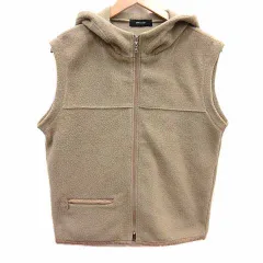 コムサイズム COMME CA ISM ベスト フリース ジップアップ フード ベージュ /YK