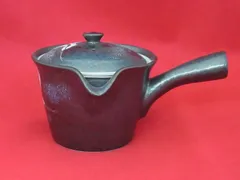 八木海峰作 京絵付急須(茶こし付)　長寿鶴亀