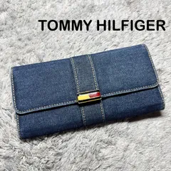 TOMMY HILFIGER トミー 長財布 フラップ式 デニム生地素材