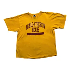 90s USA製 Champion MENLO-ATHERTON BEARS カレッジTシャツ XL イエロー チャンピオン ヴィンテージ 古着