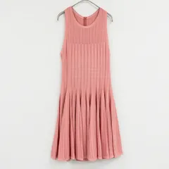 ALAIA アライア ニットワンピース フレア シルク レーヨン コーラルピンク イタリア製 レディース 40 b00324