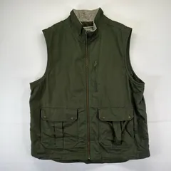古着 ダルーストレーディングカンパニー Duluth Trading Co. ダック ベスト フルジップ  ボアライナー 2XL  グリーン系 無地 メンズ