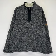古着 オービス ORVIS ニット ハーフジップ 袖ワンポイントロゴ プルオーバー トレーナー ボア L  グレー系 メンズのサムネイル