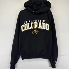 古着 チャンピオン Champion パーカー プルオーバー スウェット カレッジロゴ 袖ワンポイント XS  ブラック系 メンズ