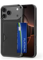 ★【ミニマリストには高】iPhone 17 Pro 用の ケース カバー カード収納 上質な手触り アイフォン 17 Pro用の 背面カード収納 カバー 耐衝撃 軽量 薄型 ICカード収納 P-card スマホケー(iPhone 17 Pro 、ブラック)のサムネイル