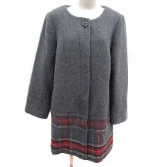 エウルキューブ eur3 LE.MA.TEX by alfa-fi ノーカラーコート 総裏地 チェック 長袖 17 4L グレー /YK