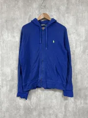 POLO RALPH LAUREN ポロ ラルフローレン ロゴ刺 ジップアップ パーカー sizeL/青 ■◇◎メンズ