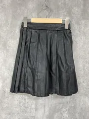 PUNYUS プニュズ 渡辺直美 フェイクレザー プリーツ ミニ スカート size1/黒 ◆■ レディースのサムネイル