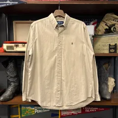 00s ポロ ラルフローレン クラシックフィット オックスフォード シャツ オリーブ ポニー N1282