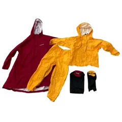 186000 現状品 mont-bell モンベル パックラップ レインコート キッズ用　110・130サイズ 2点まとめ売り