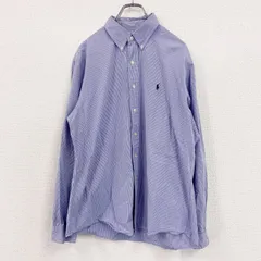 Ralph Lauren　ラルフローレン　長袖ボタンダウンシャツ　ギンガムチェック柄　ブルー　Lサイズ　古着