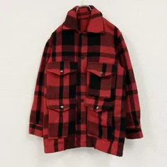 フリースジャケット/ボアジャケット　4つポケット　総柄　チェック柄　赤　レッド　Mサイズ　古着