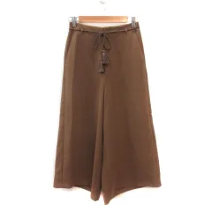 グリーンレーベルリラクシング ユナイテッドアローズ green label relaxing ワイドパンツ ウエストマーク 36 茶 ブラウン /MS