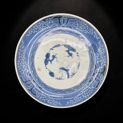 骨董　青白磁の風景画皿 直径約40cm 骨董 青白磁の風景画皿 - メルカリ