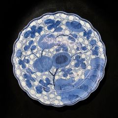 古伊万里 染付 萩唐草 7寸 中皿 江戸後期 - メルカリ