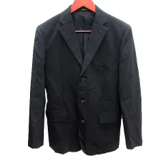 コムサイズム COMME CA ISM テーラードジャケット シングル 背抜き ウール S 黒 ブラック /AU