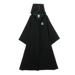 美品 HarryPotter ハリポッター ワッペン 長袖 ホグワーツ スリザリン ローブ コート M ブラック メンズ 古着
