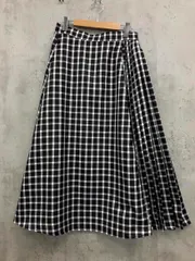 manana suerte マニャーナスエルテ アシンメトリーチェックプリーツ スカート sizeF/ブラック×ホワイト ■■ レディース