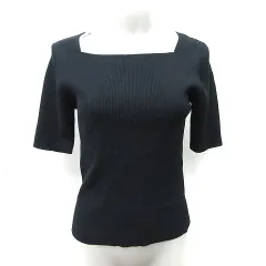 グローバルワーク GLOBAL WORK カットソー リブ 半袖 M 黒 ブラック /YI