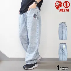 ネスタブランド デニムパンツ NESTA BRAND ケミカル カーブデニム パンツ ワイド パンツ ワイドシルエット シンプル メンズ  大きいサイズ おしゃれ おすすめ 262NB1801Bのサムネイル
