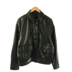 ザラ ZARA フェイクレザー ジャケット オーバーサイズ M ブラック /HK ■OS