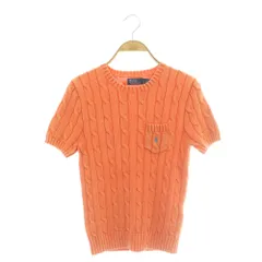 ポロ ラルフローレン POLO RALPH LAUREN 半袖 ケーブルニット セーター S オレンジ /DF ■OS